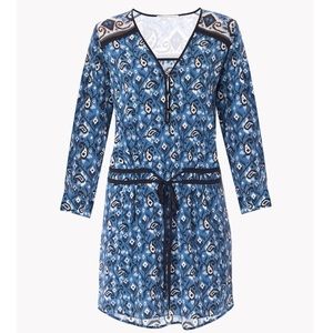 Veronica Beard Venice V-Neck Tie Waist Mini Dress